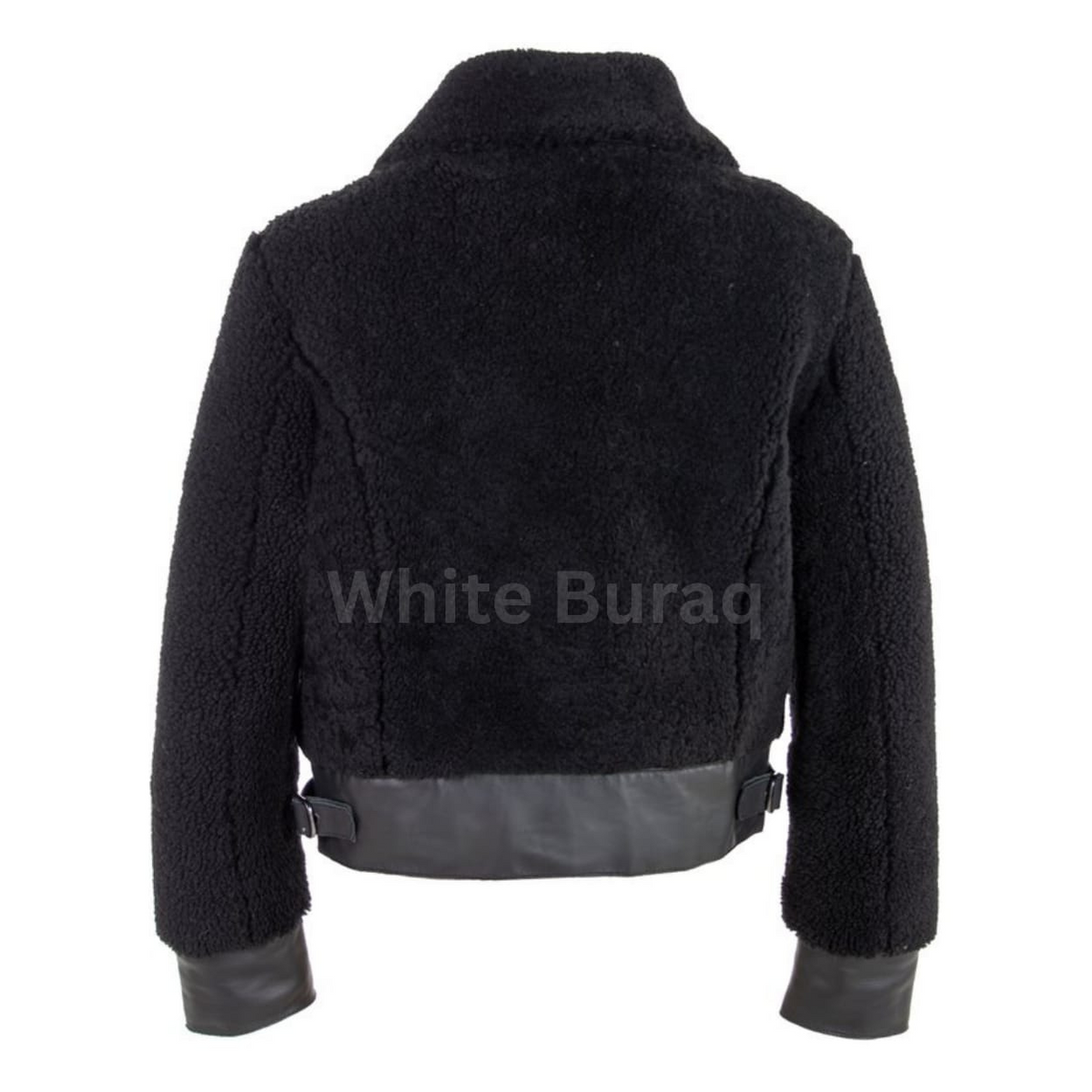 Women's Black Sheepskin Bomber Jacket