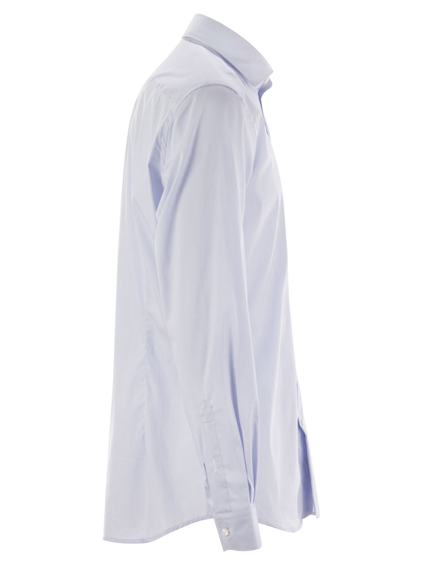 Fay Men Stretch Poplin Shirt With French Collar