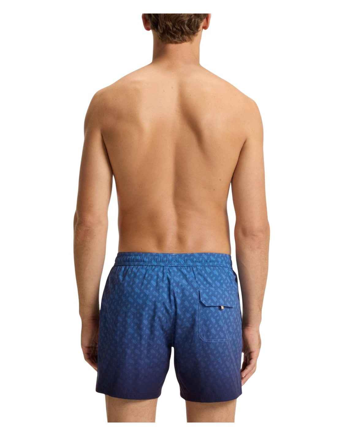 Boss Vale Monogram Print Shorts - Blue