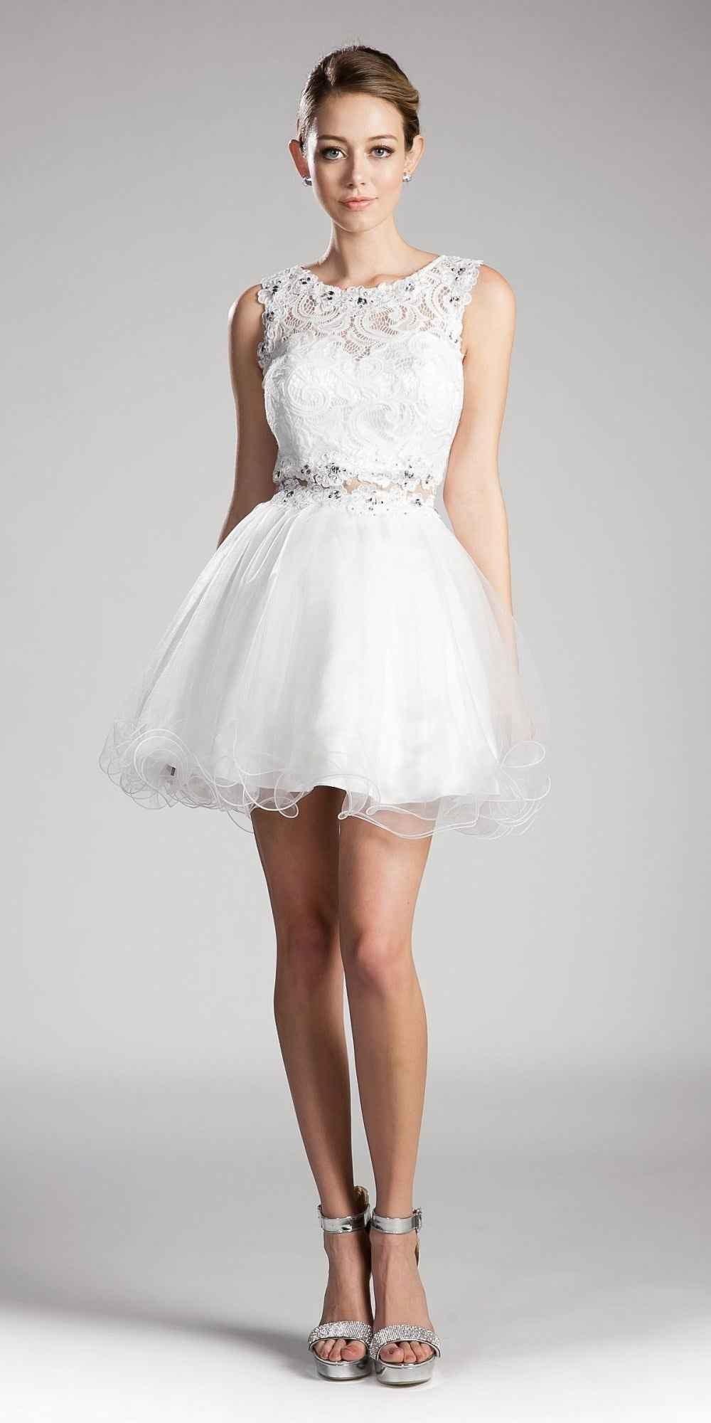 CLEARANCE - Cinderella Divine CD0117 Lace Beaded Short Dress (Size 2XL)
