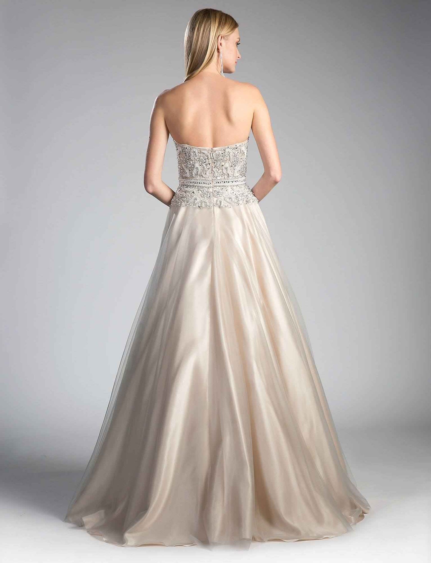 Cinderella Divine CE0004 Bead Embellished Gown Strapless