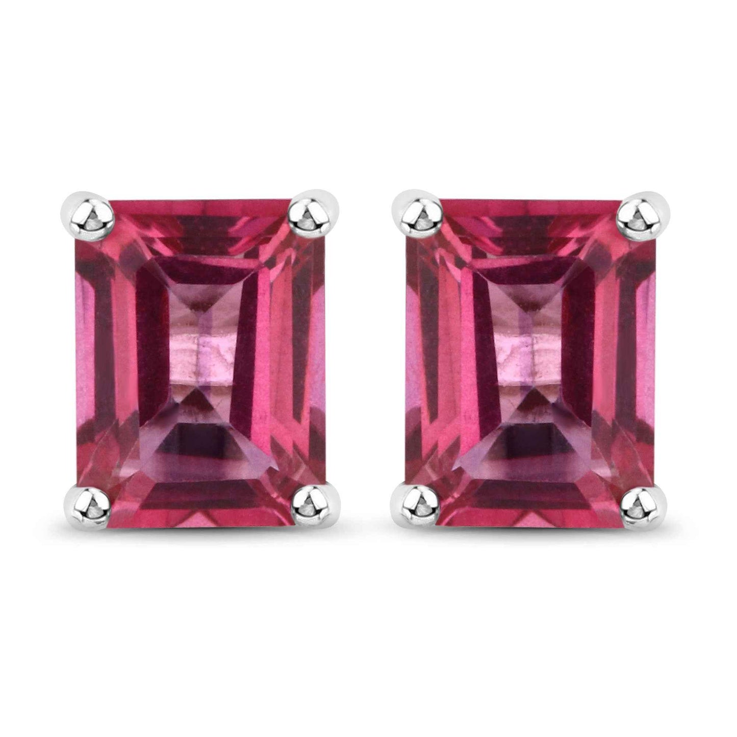 3.20 Carat Genuine Pink Topaz .925 Sterling Silver Earrings