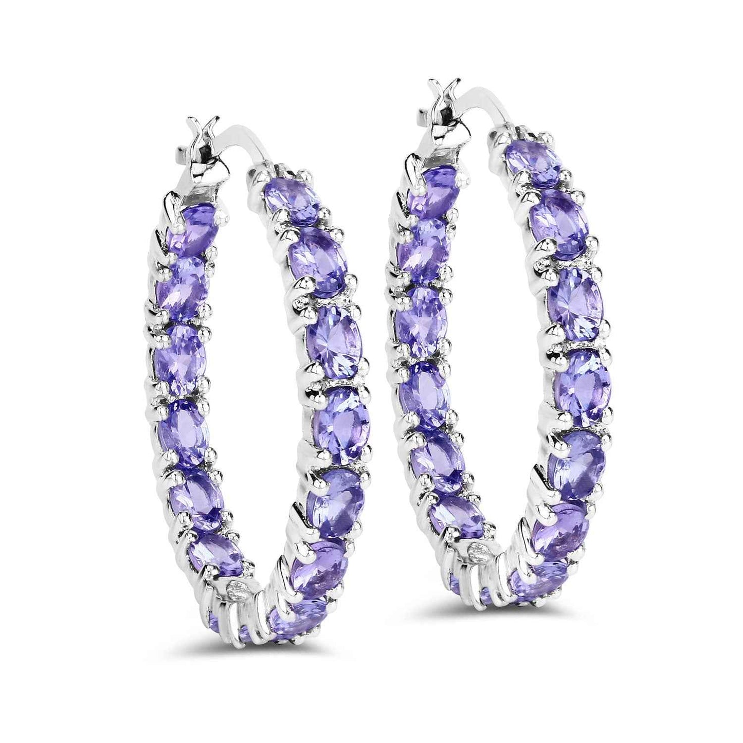 5.10 Carat Genuine Tanzanite .925 Sterling Silver Earrings