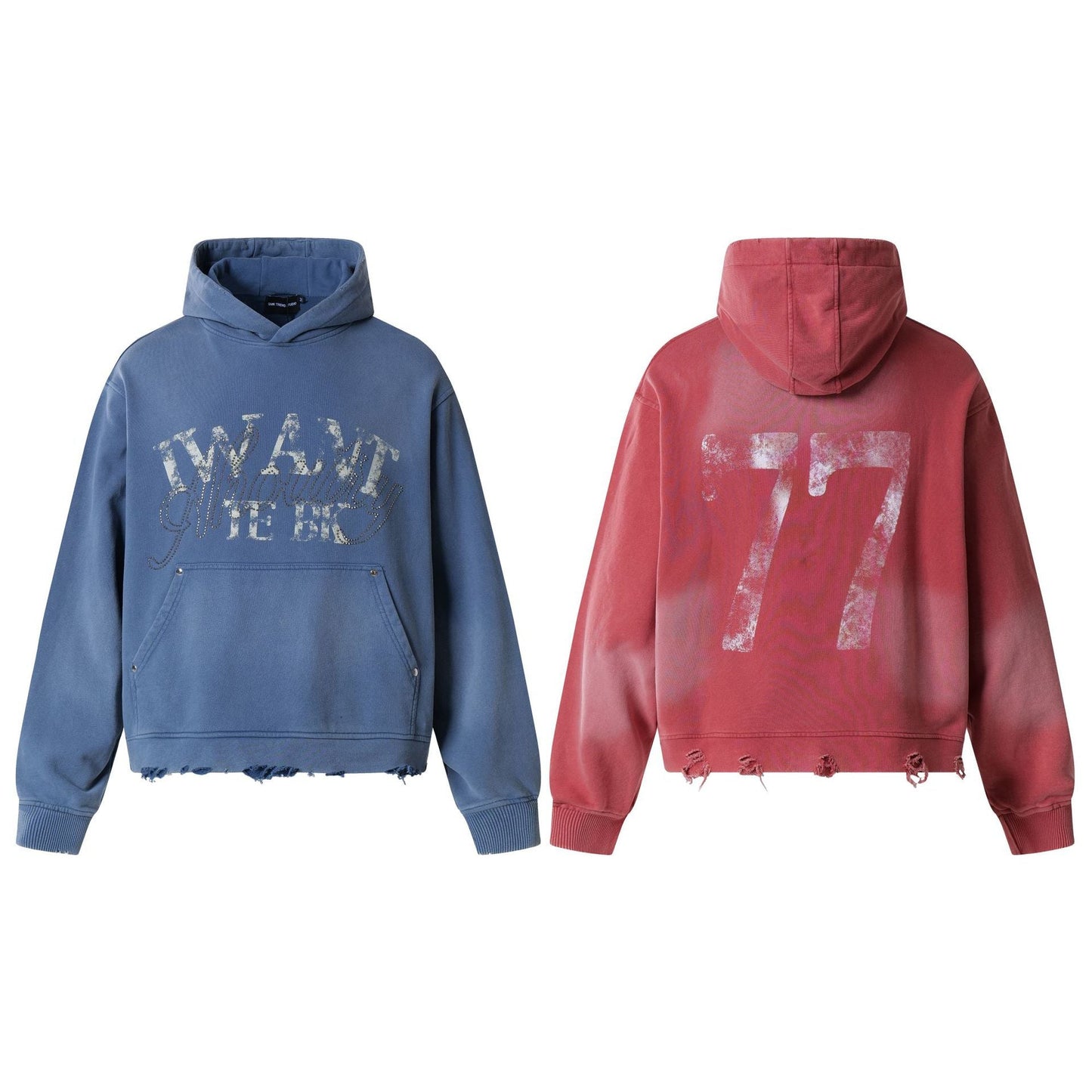 Letter Print | Oversized Washed Hoodie