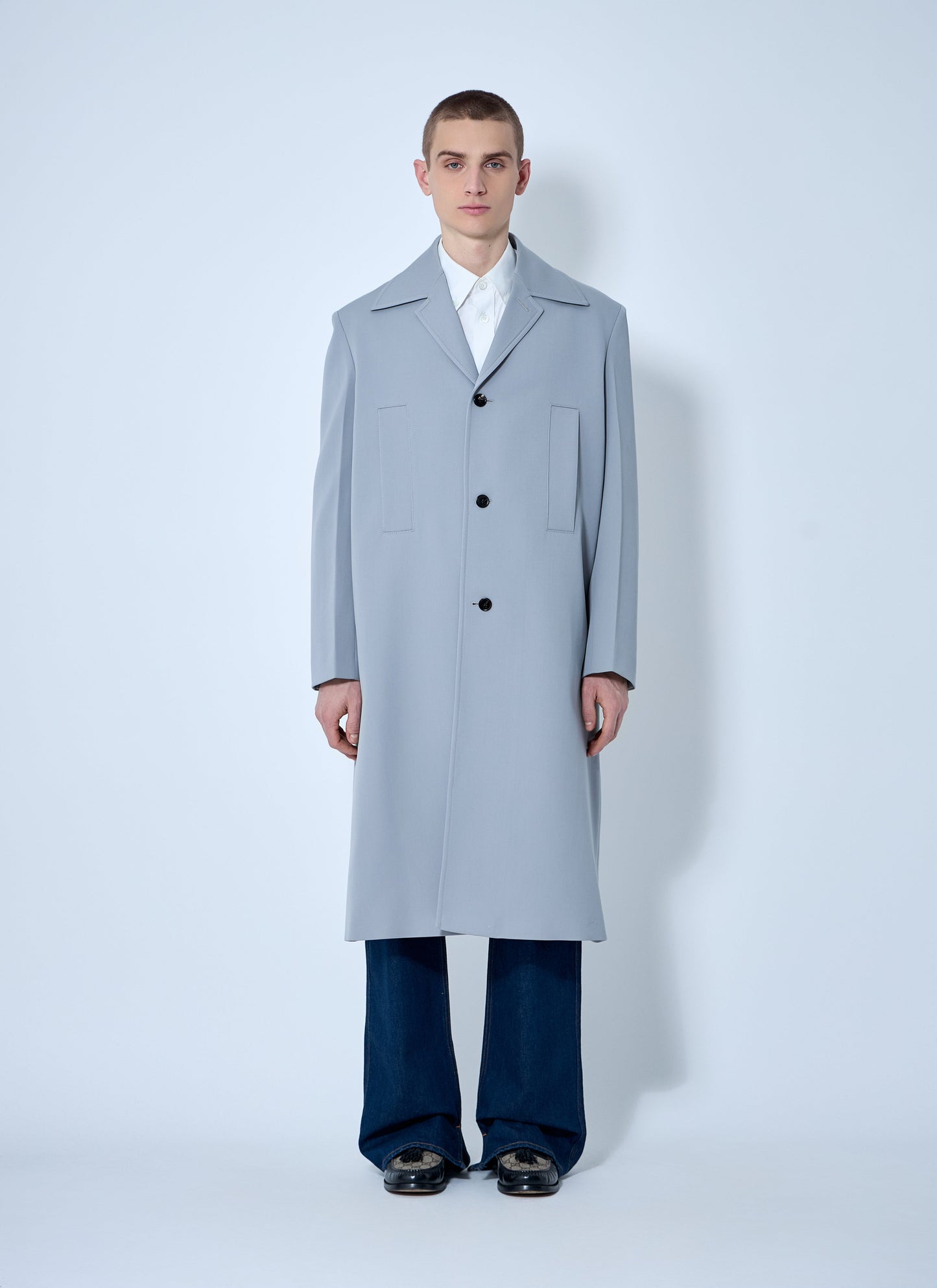 Gucci Men Single-Breasted Wool Coat