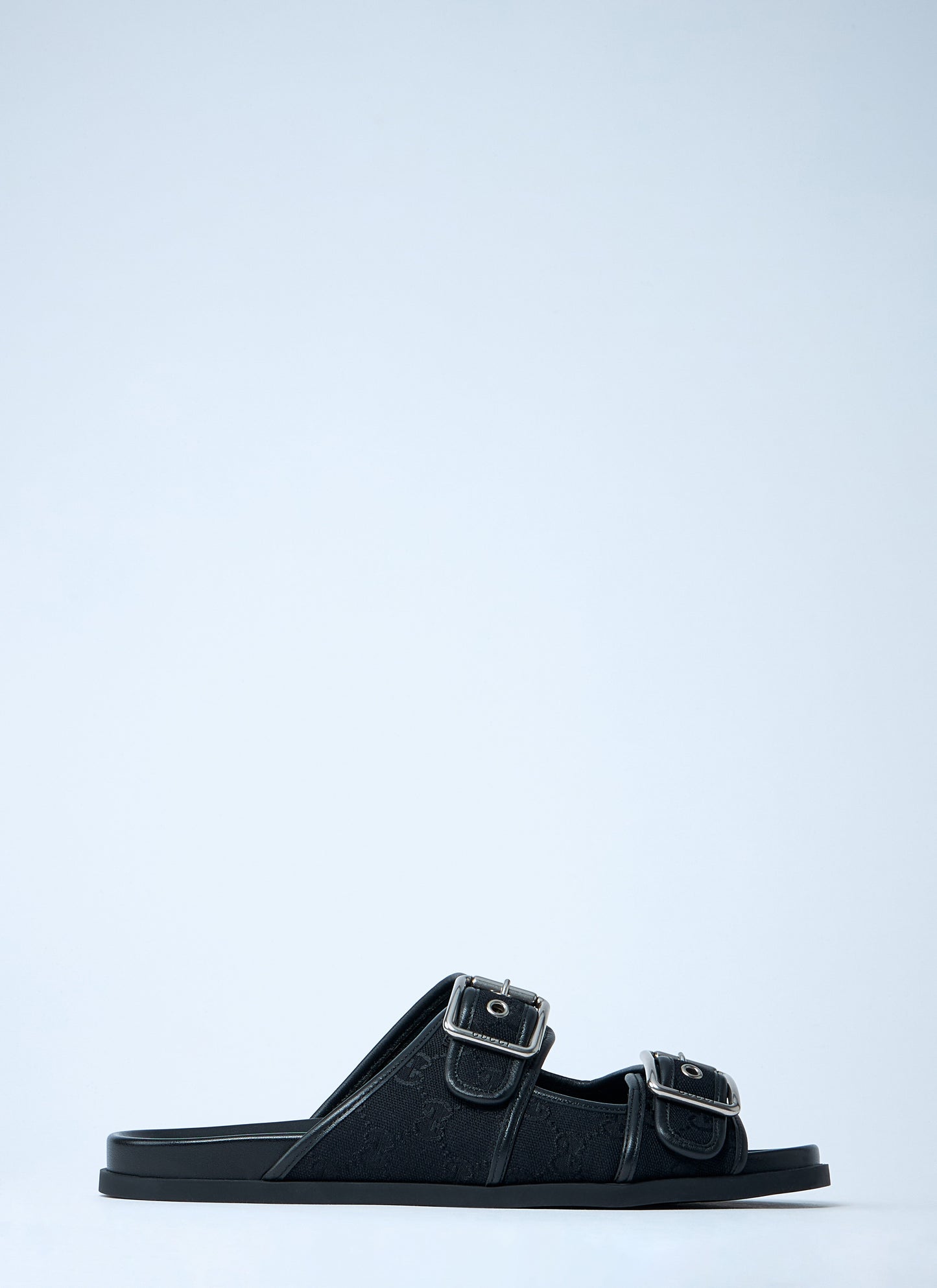 Gucci Men Gg Slide Sandals With Buckles