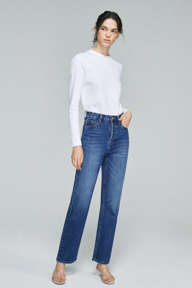 Manhattan High Rise Straight Ankle Jeans HJ160 - JUSTLUXURY