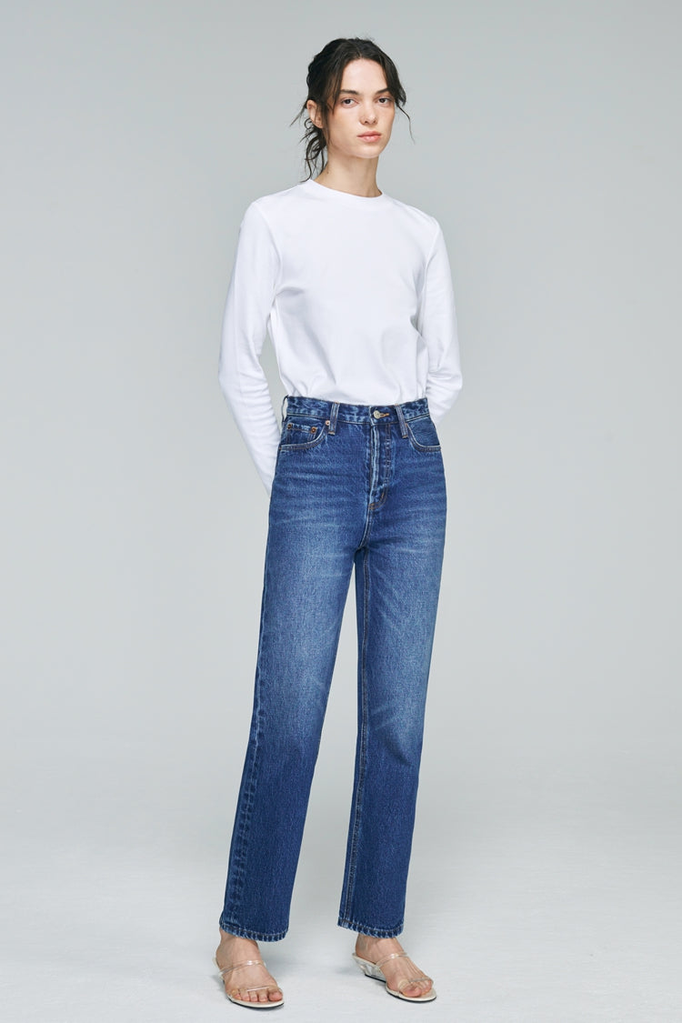 Manhattan High Rise Straight Ankle Jeans HJ160 - JUSTLUXURY