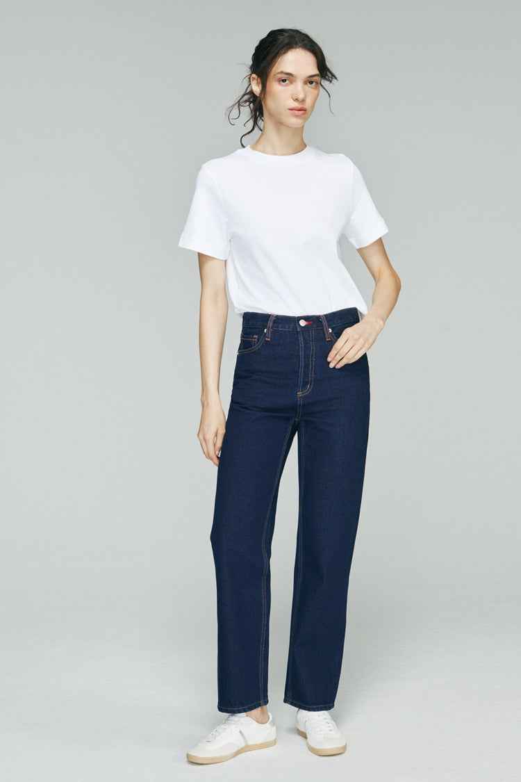 Manhattan High Rise Straight Ankle Jeans HJ160