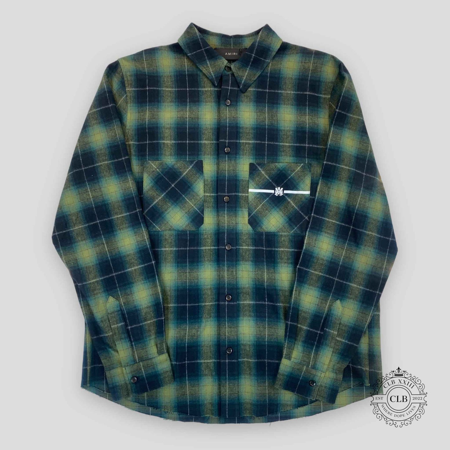 Amiri Logo Flannel in Green