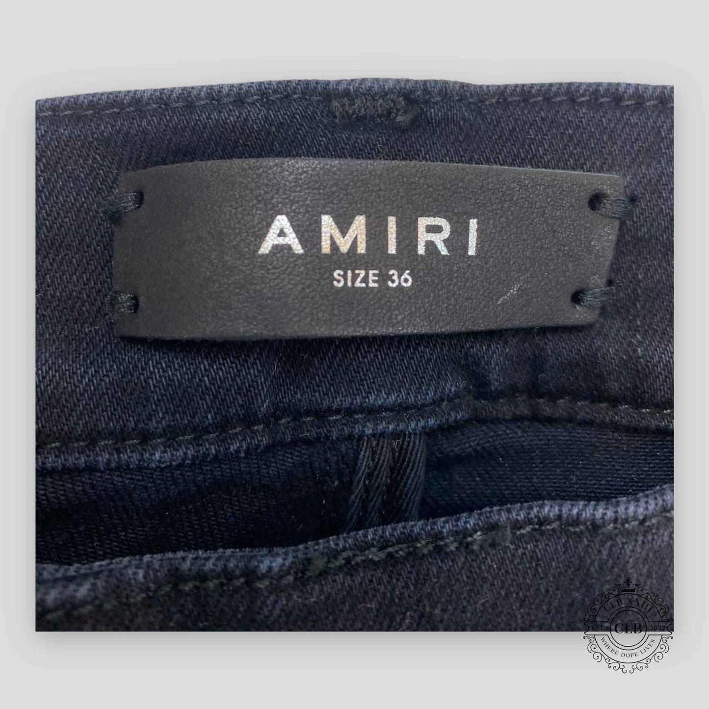 Amiri MX1 Cracked Paint Jeans in Aged Black/Blue