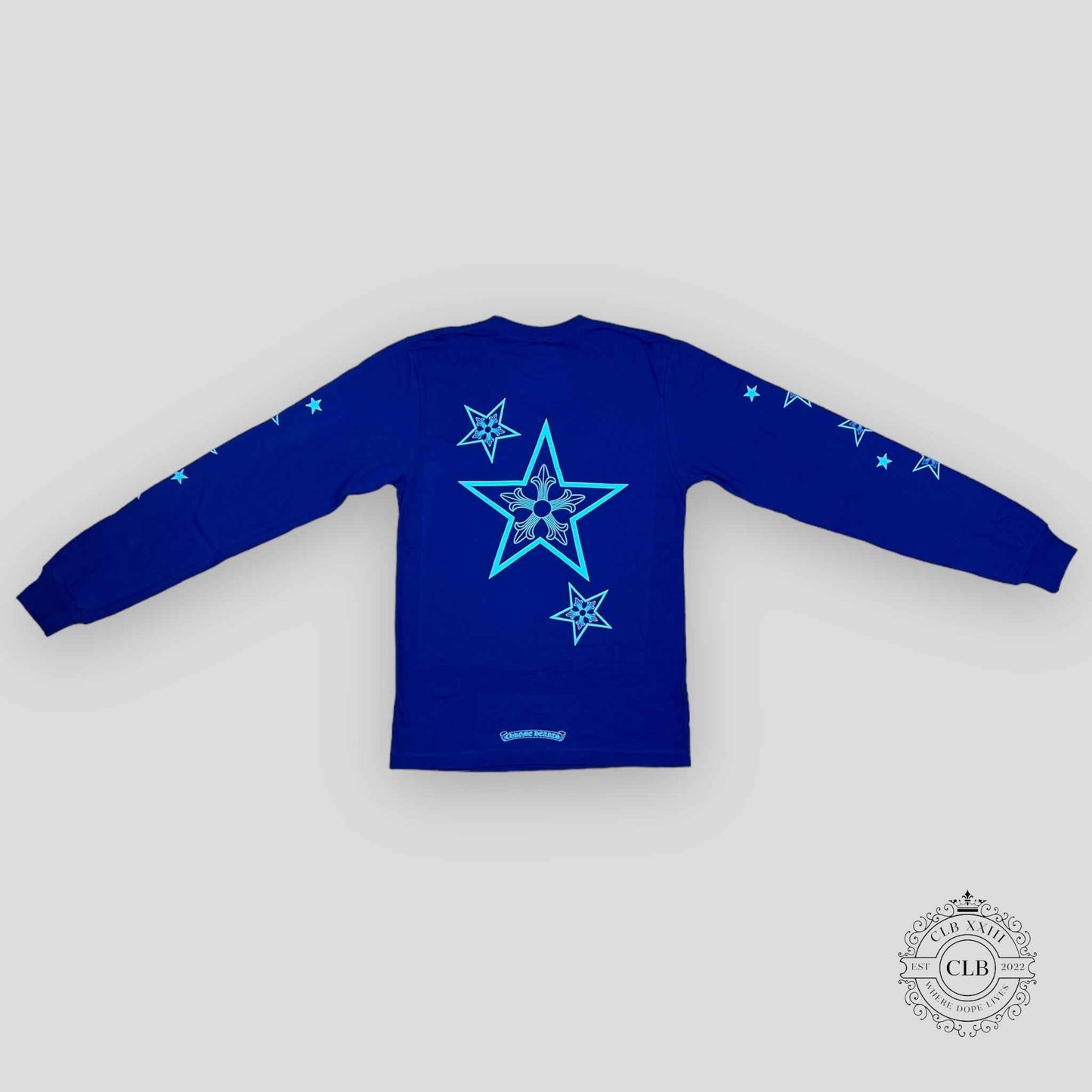 Chrome Hearts Lapis Stars Long Sleeve T-Shirt in Blue
