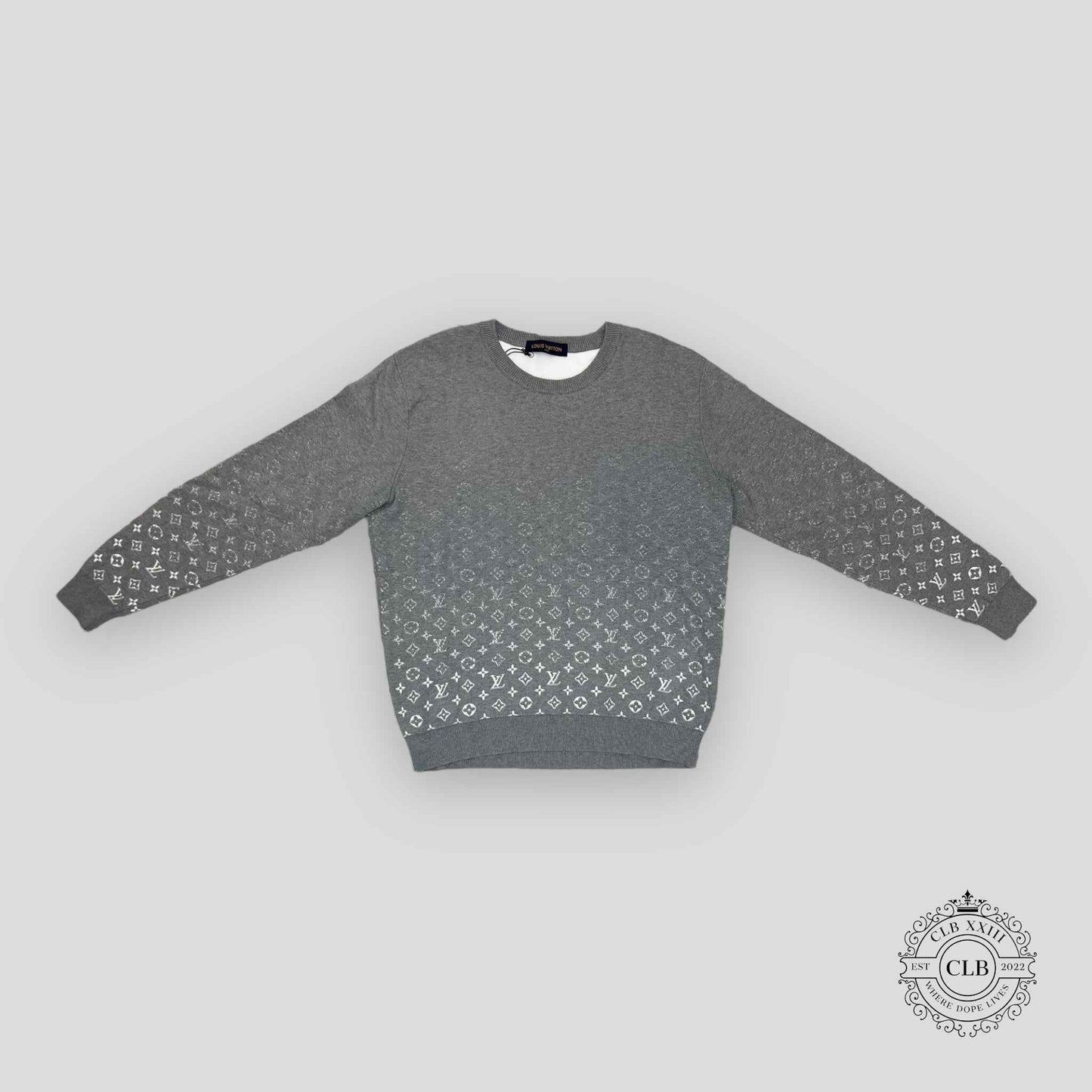 LOUIS VUITTON MONOGRAM DEGRADE LS KNITWEAR - GREY