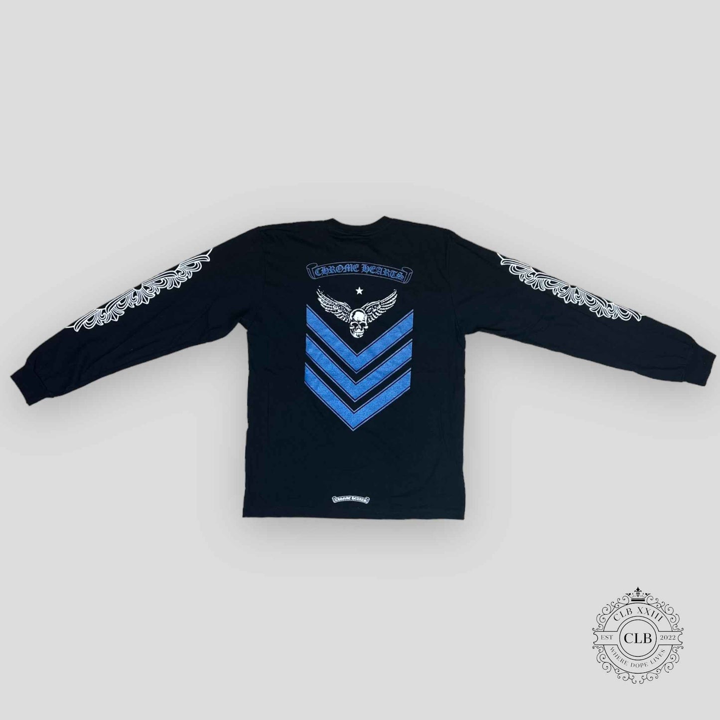 CHROME HEARTS FOTI LONG SLEEVE T-SHIRT - BLACK / BLUE