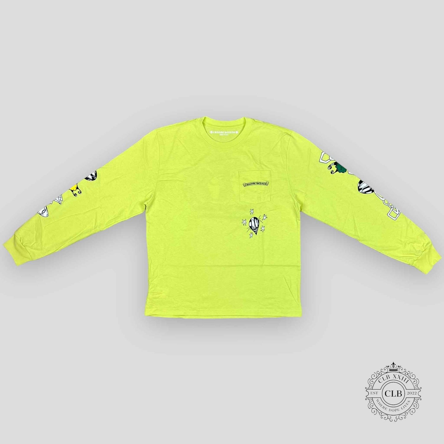 CHROME HEARTS MATTY BOY LONG SLEEVE TEE - LIME GREEN