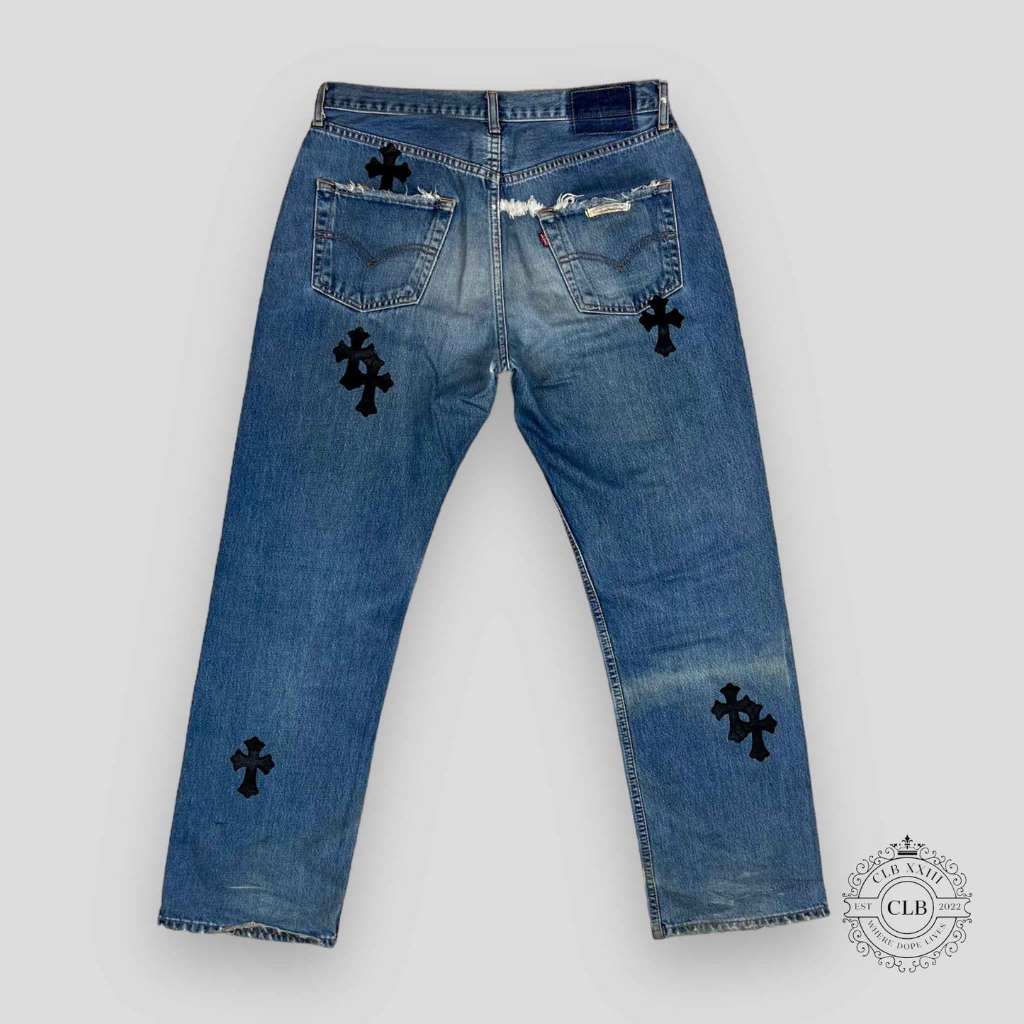 CHROME HEARTS X LEVI CROSS PATCH JEANS