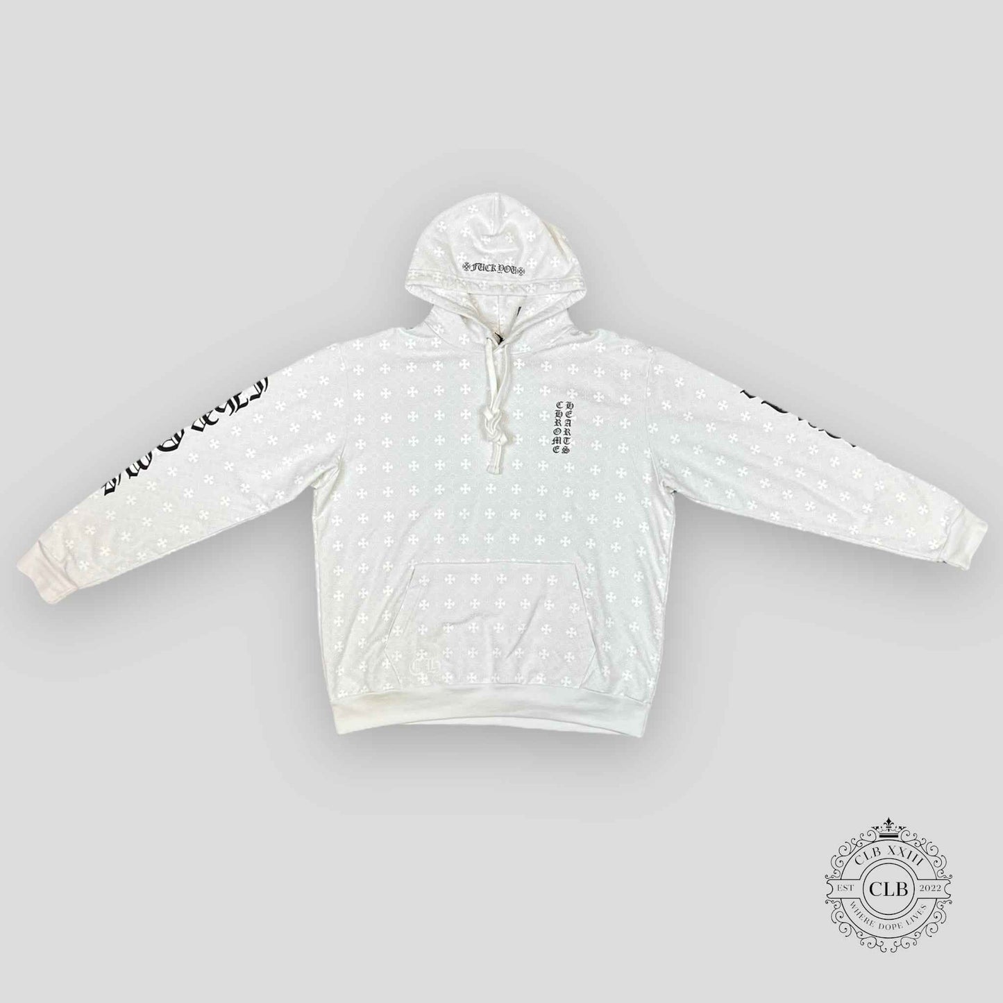 Chrome Hearts Cross Monogram Hoodie in White