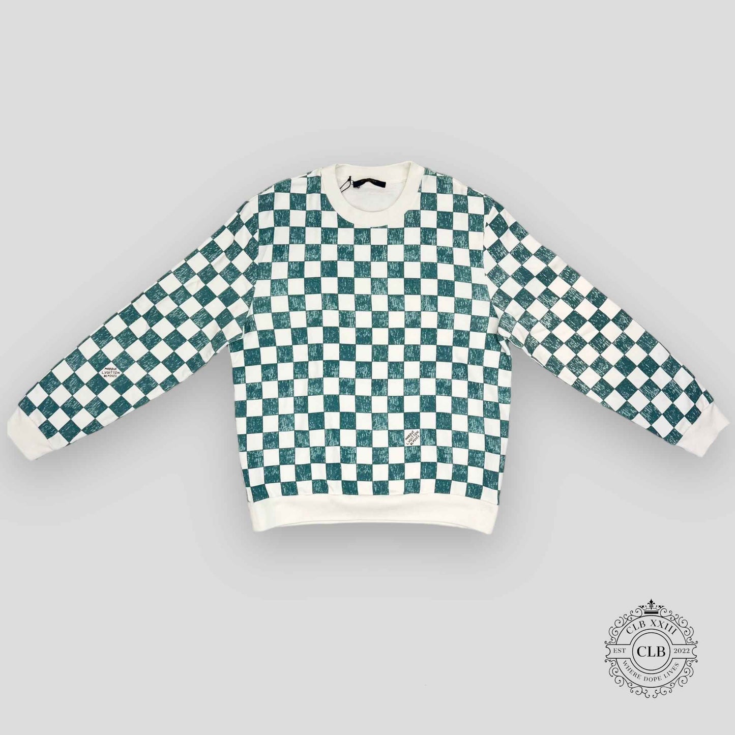 LOUIS VUITTON CHECKERED SWEATSHIRT - TEAL