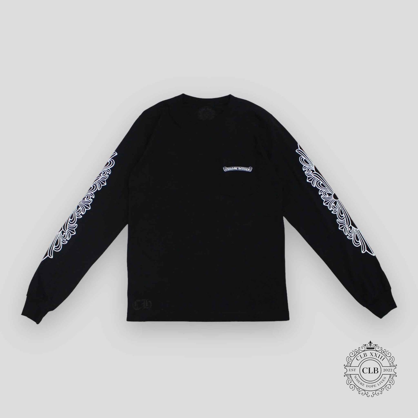 CHROME HEARTS DAGGER LONG SLEEVE TEE - BLACK / PINK