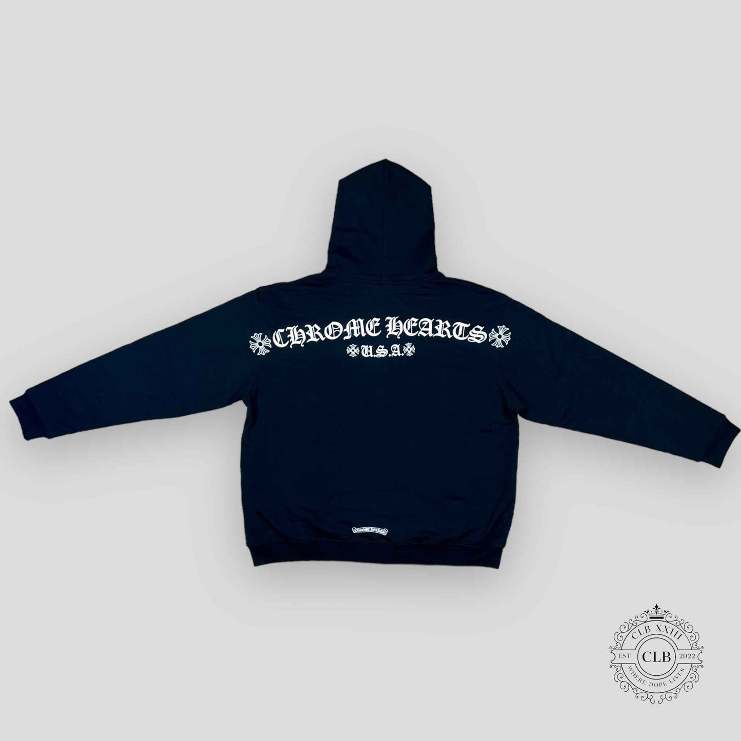 CHROME HEARTS LOGO ZIP-UP HOODIE - BLACK