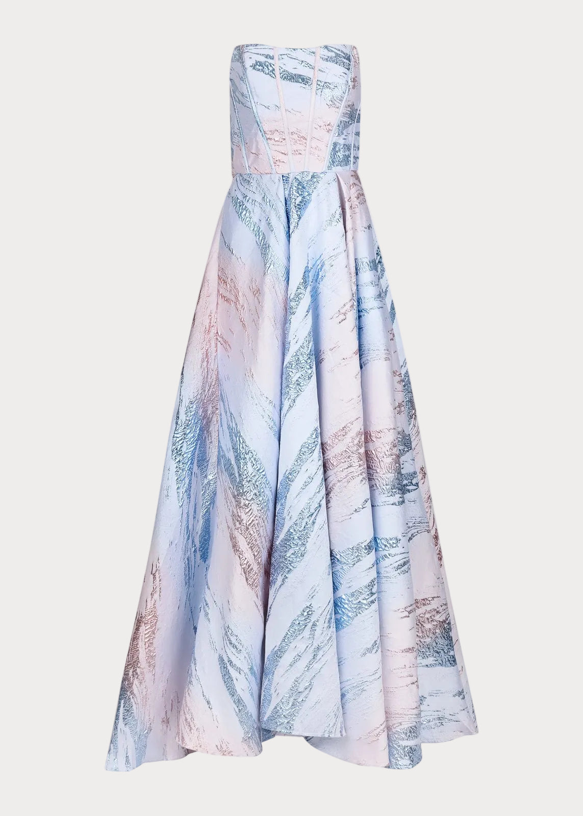 Nessa Metallic Dress - Blue - JUSTLUXURY