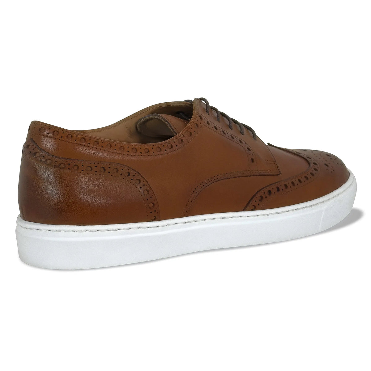 Men's Don Giovanni Wingtips - Cognac w/ White Sole - JUSTLUXURY