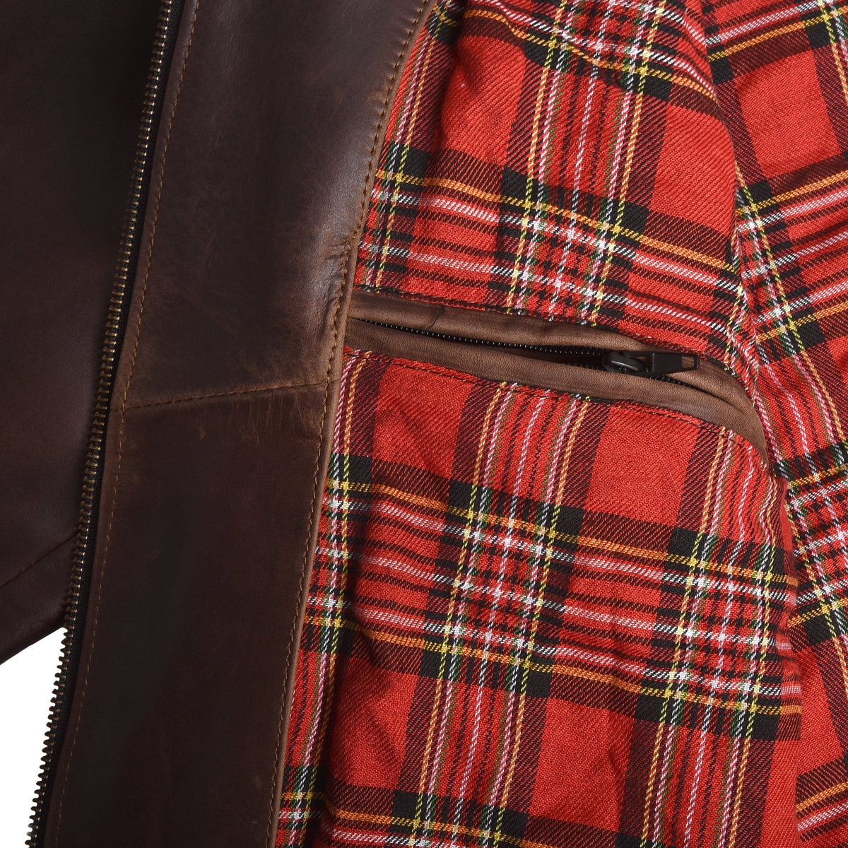 Men's Two-Tone Brown Cowhide Cafe Racer Jacket