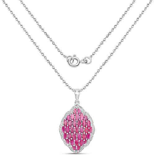 4.46 Carat Genuine Ruby .925 Sterling Silver Pendant