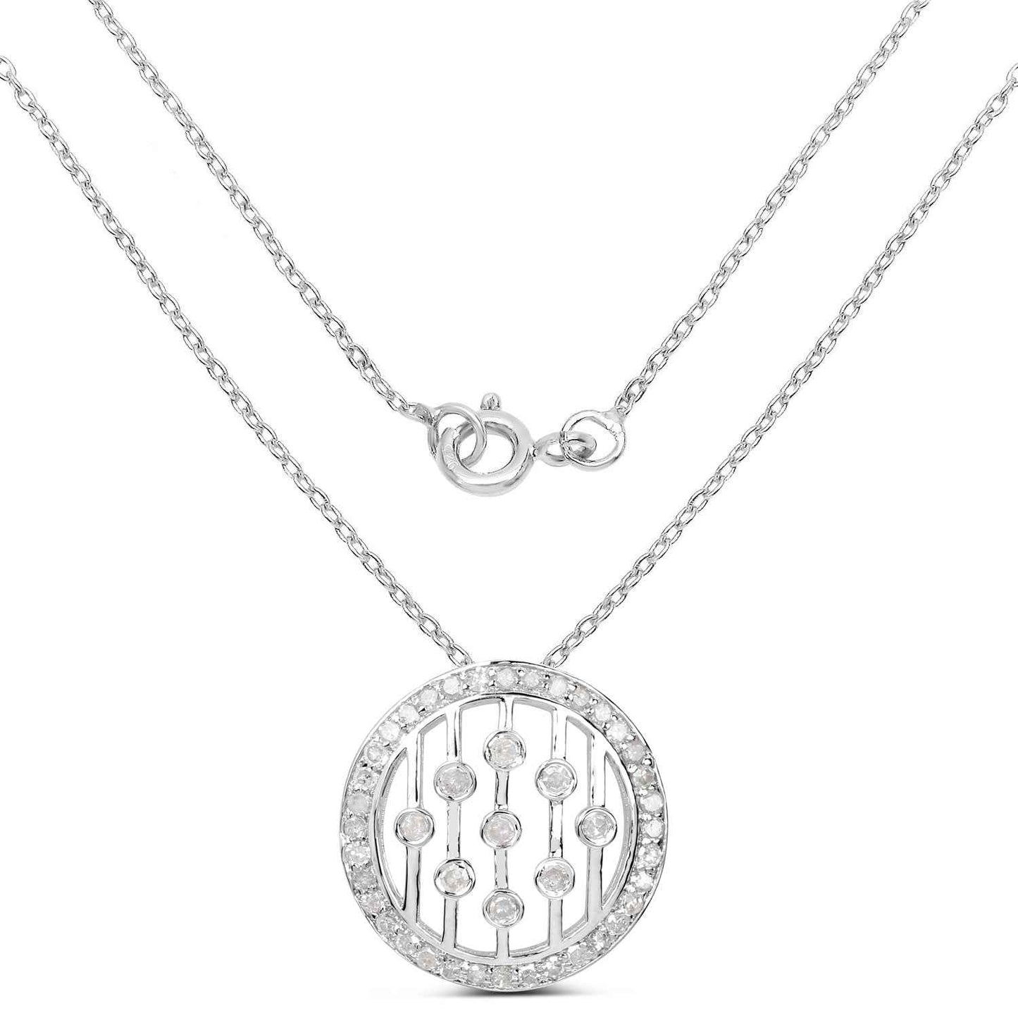 0.53 Carat Genuine White Diamond .925 Sterling Silver Pendant