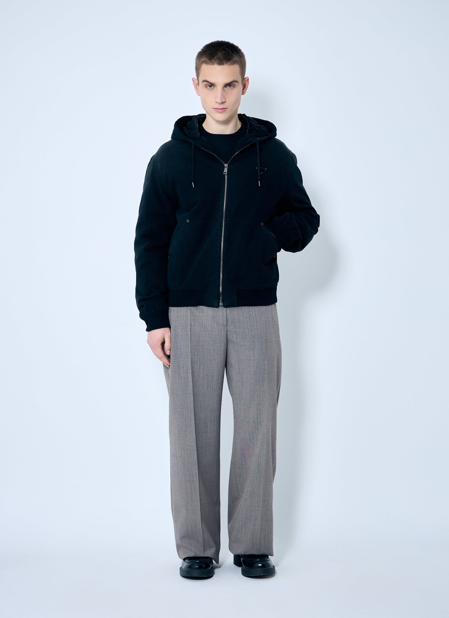 Prada Men Denim Hooded Jacket