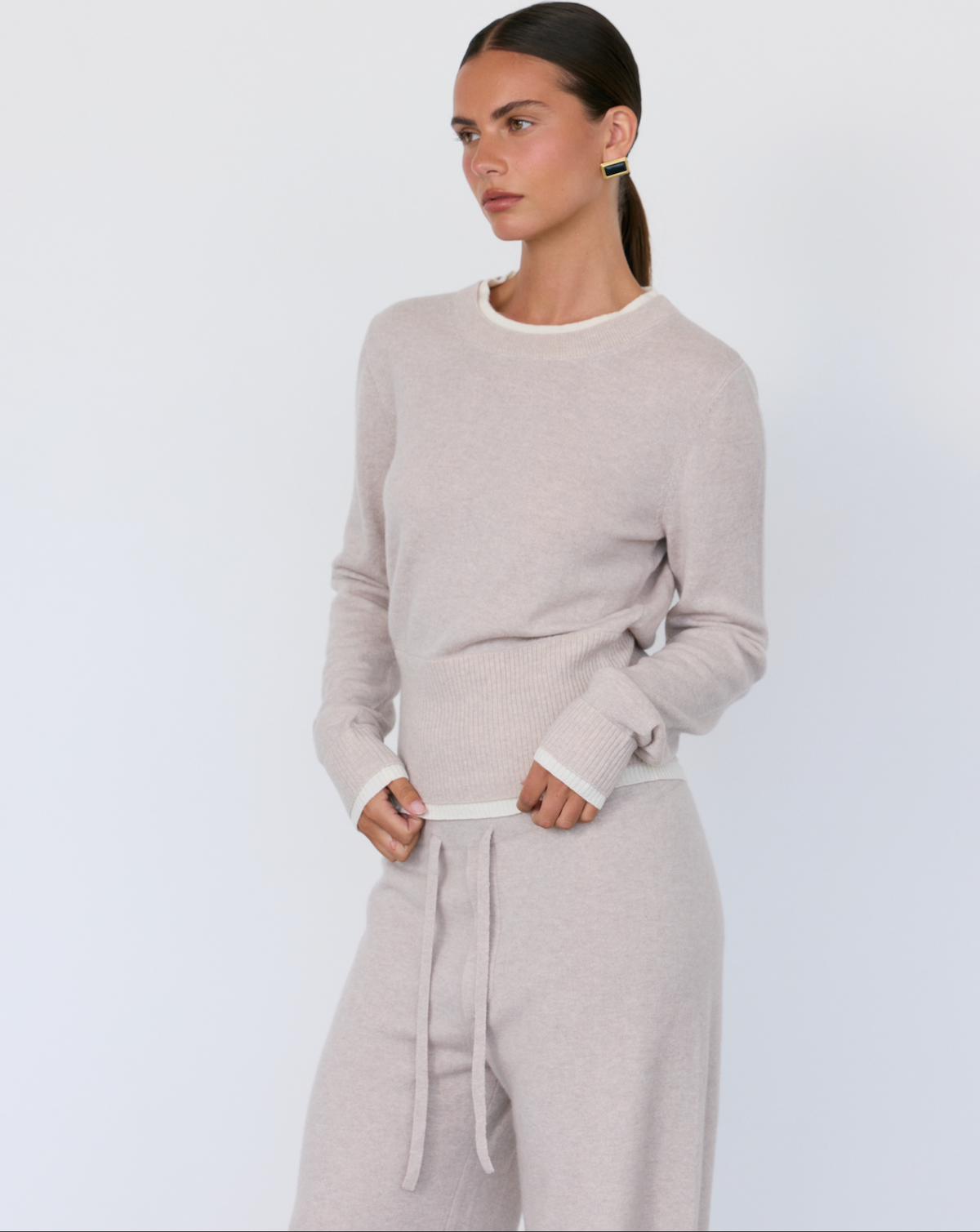 Tove Layered Cashmere Crewneck - JUSTLUXURY