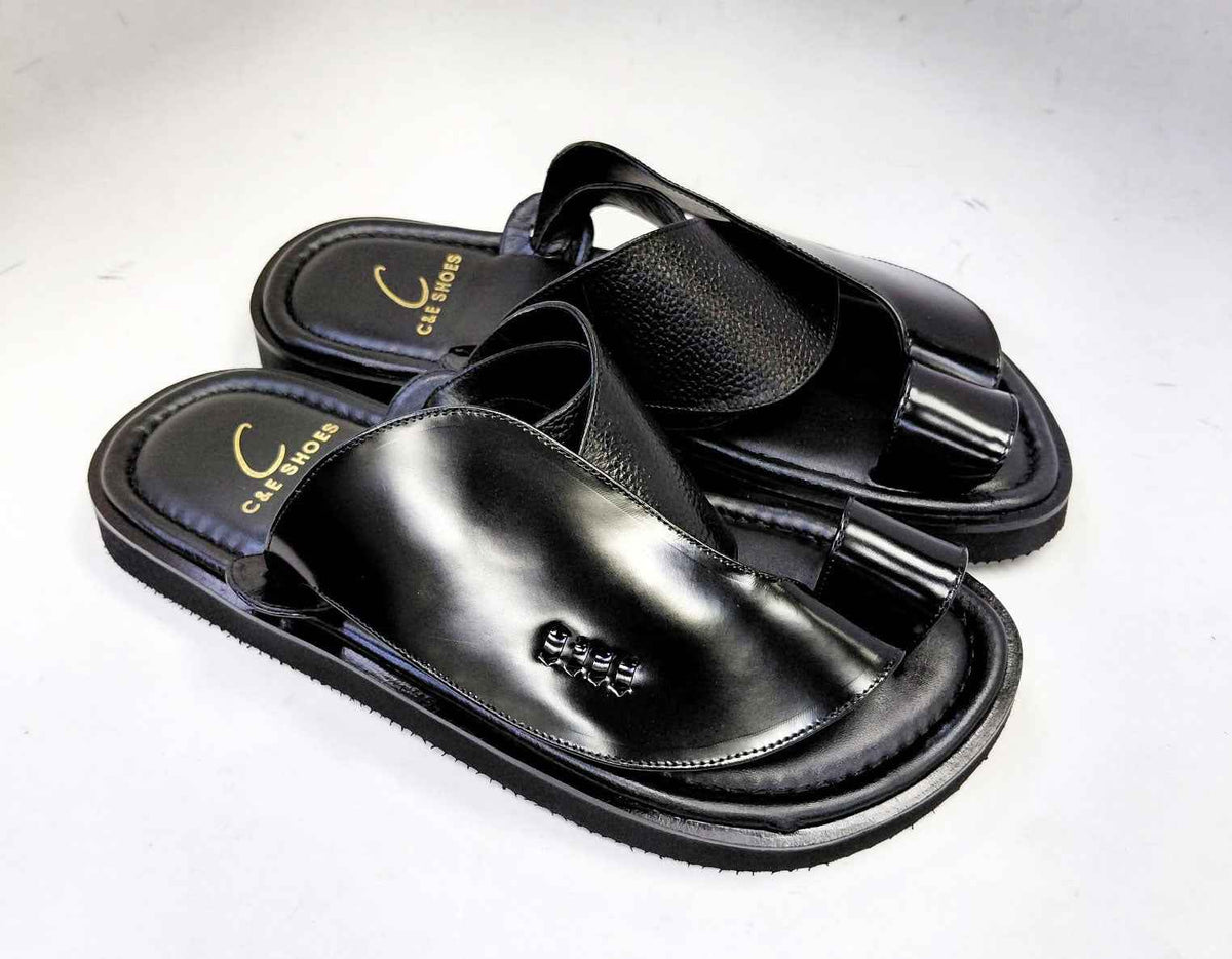 C Collection Calfskin Sandal - Black