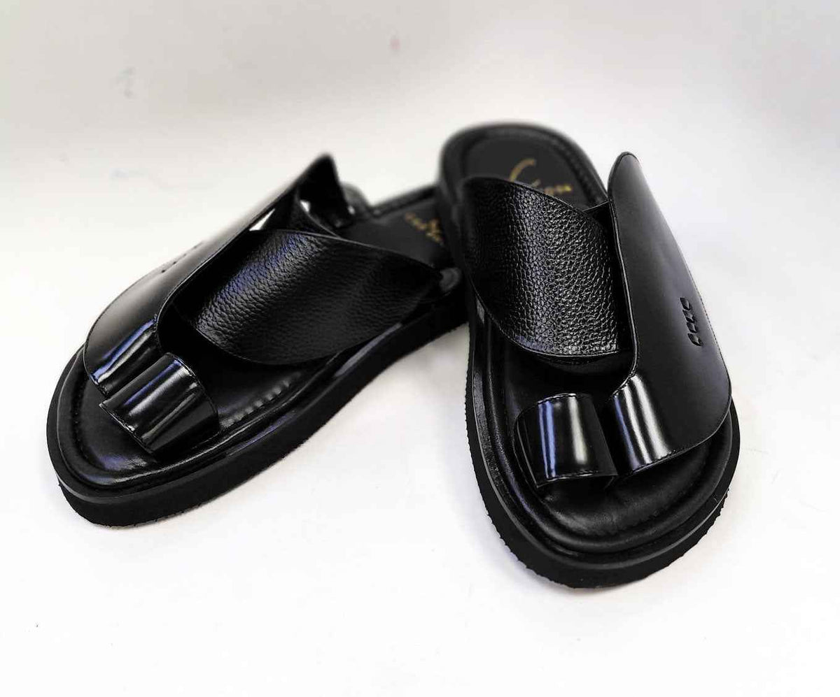 C Collection Calfskin Sandal - Black