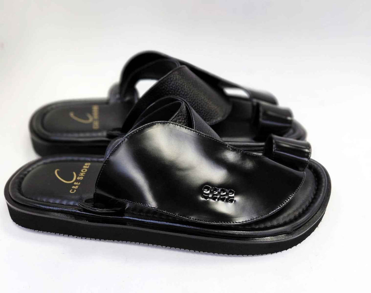 C Collection Calfskin Sandal - Black