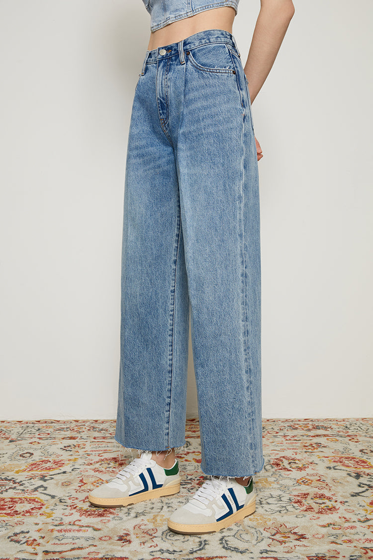 CHILL Pleat Straight Ankle Jeans HJ133 [FINAL SALE] - JUSTLUXURY