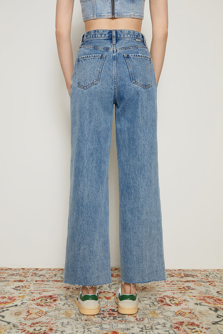CHILL Pleat Straight Ankle Jeans HJ133 [FINAL SALE] - JUSTLUXURY
