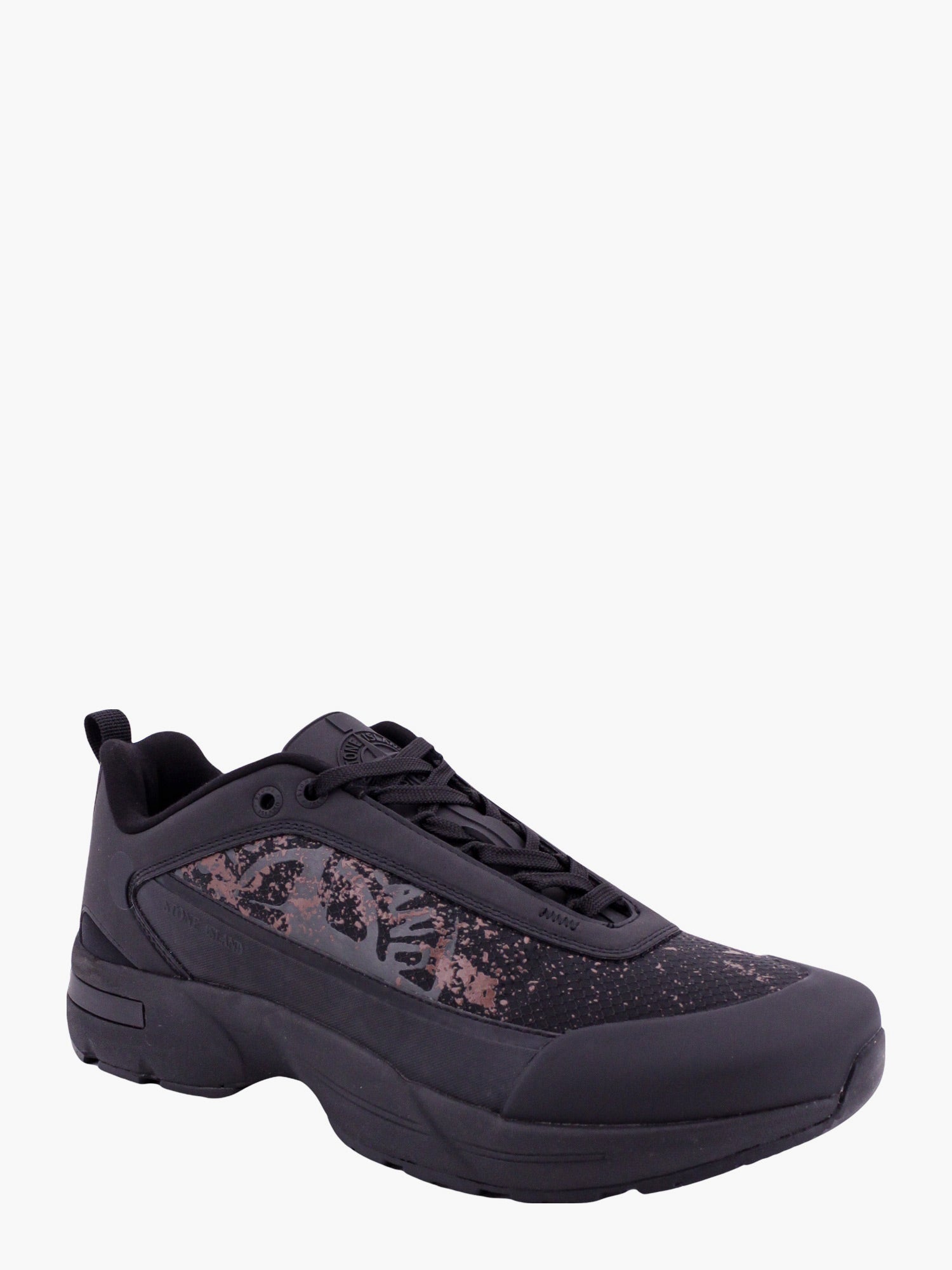 Stone Island Men Grime Man Black Sneakers - JUSTLUXURY