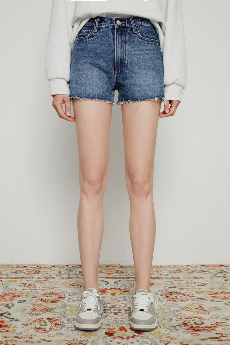High Rise Denim Shorts HJ167 [FINAL SALE] - JUSTLUXURY
