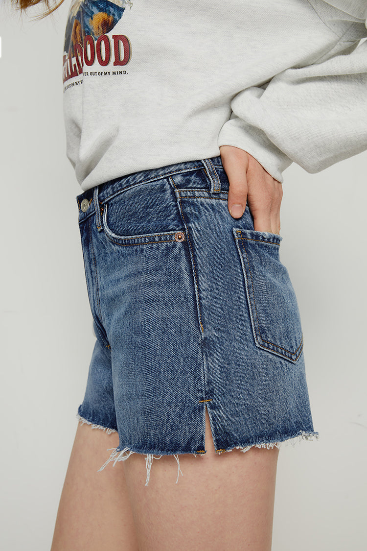 High Rise Denim Shorts HJ167 [FINAL SALE] - JUSTLUXURY