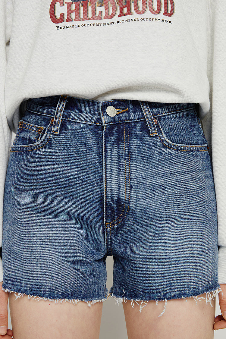 High Rise Denim Shorts HJ167 [FINAL SALE] - JUSTLUXURY