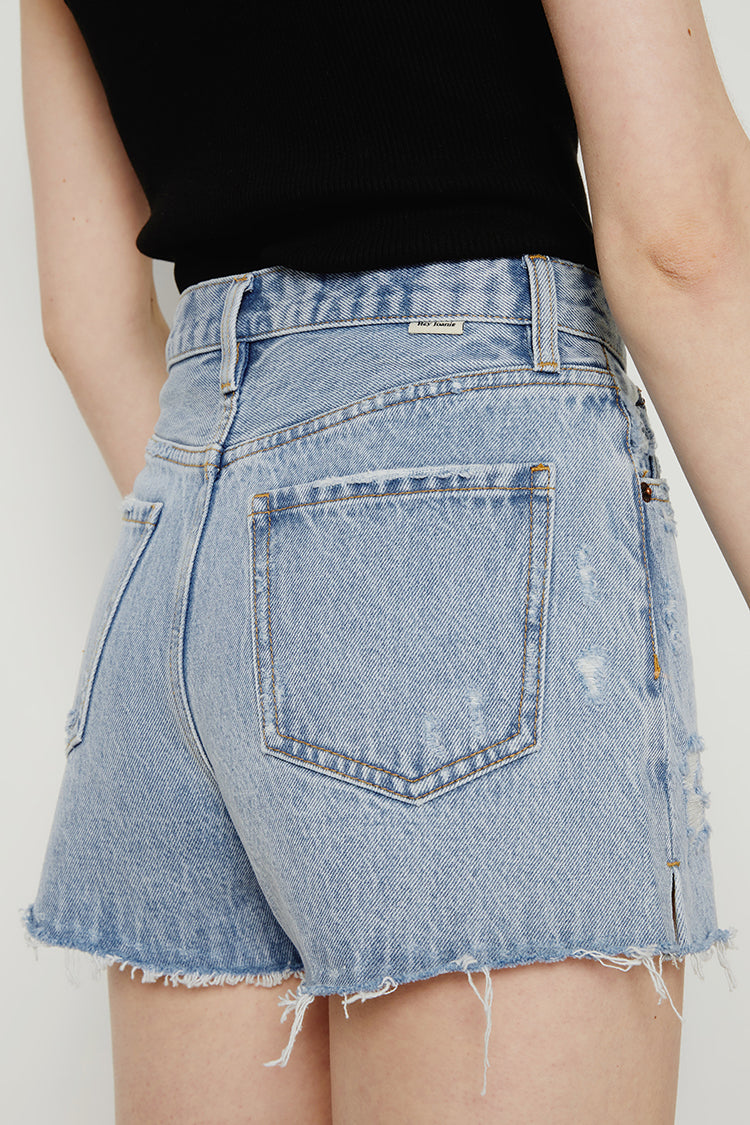 High Rise Denim Shorts HJ167 [FINAL SALE] - JUSTLUXURY