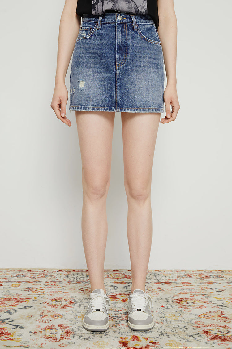 80'S Vintage Mini Skirt HJ168 - JUSTLUXURY