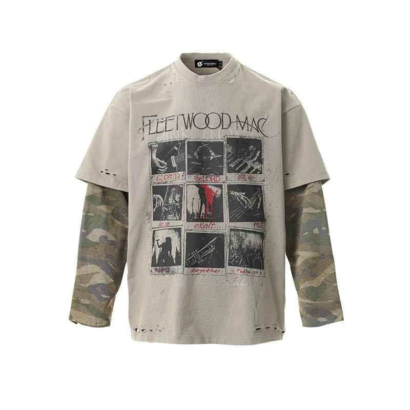 Distressed Camouflage | Two-Piece Graphic T-Shirt
