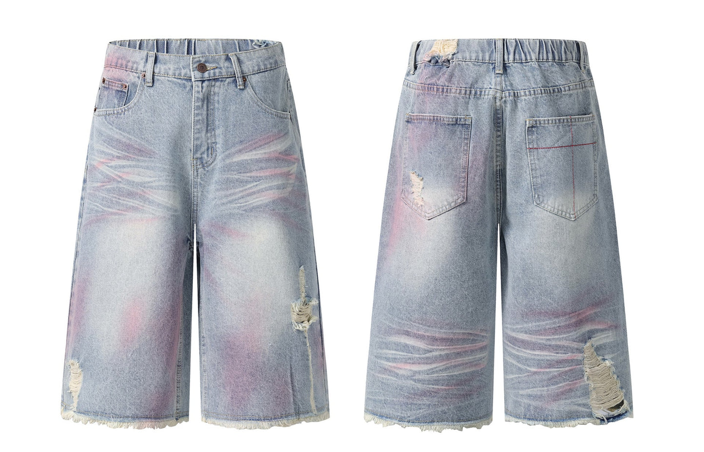 Pink Spray | Washed Denim Shorts