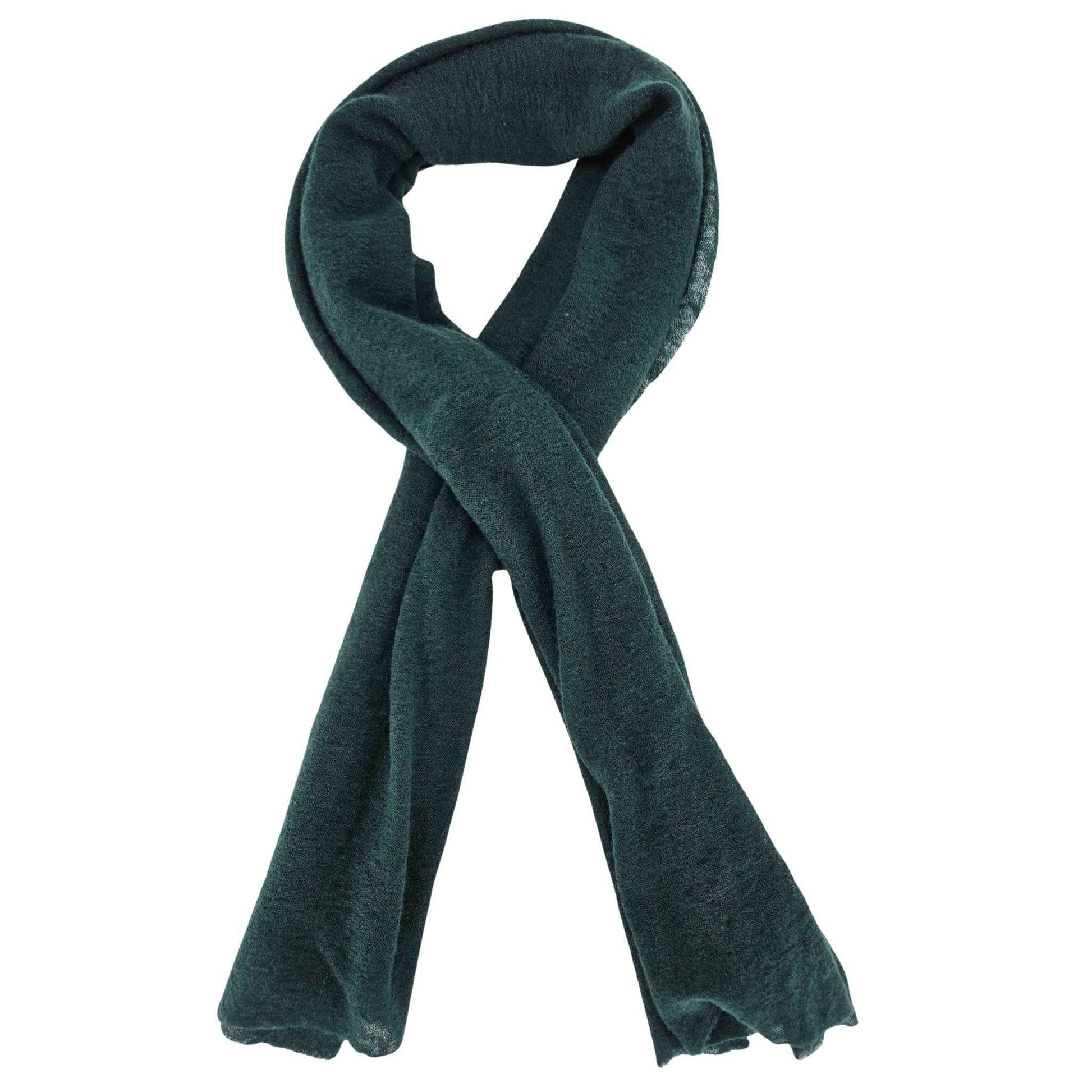 Dark Green Small Cashmere Plain Scarf