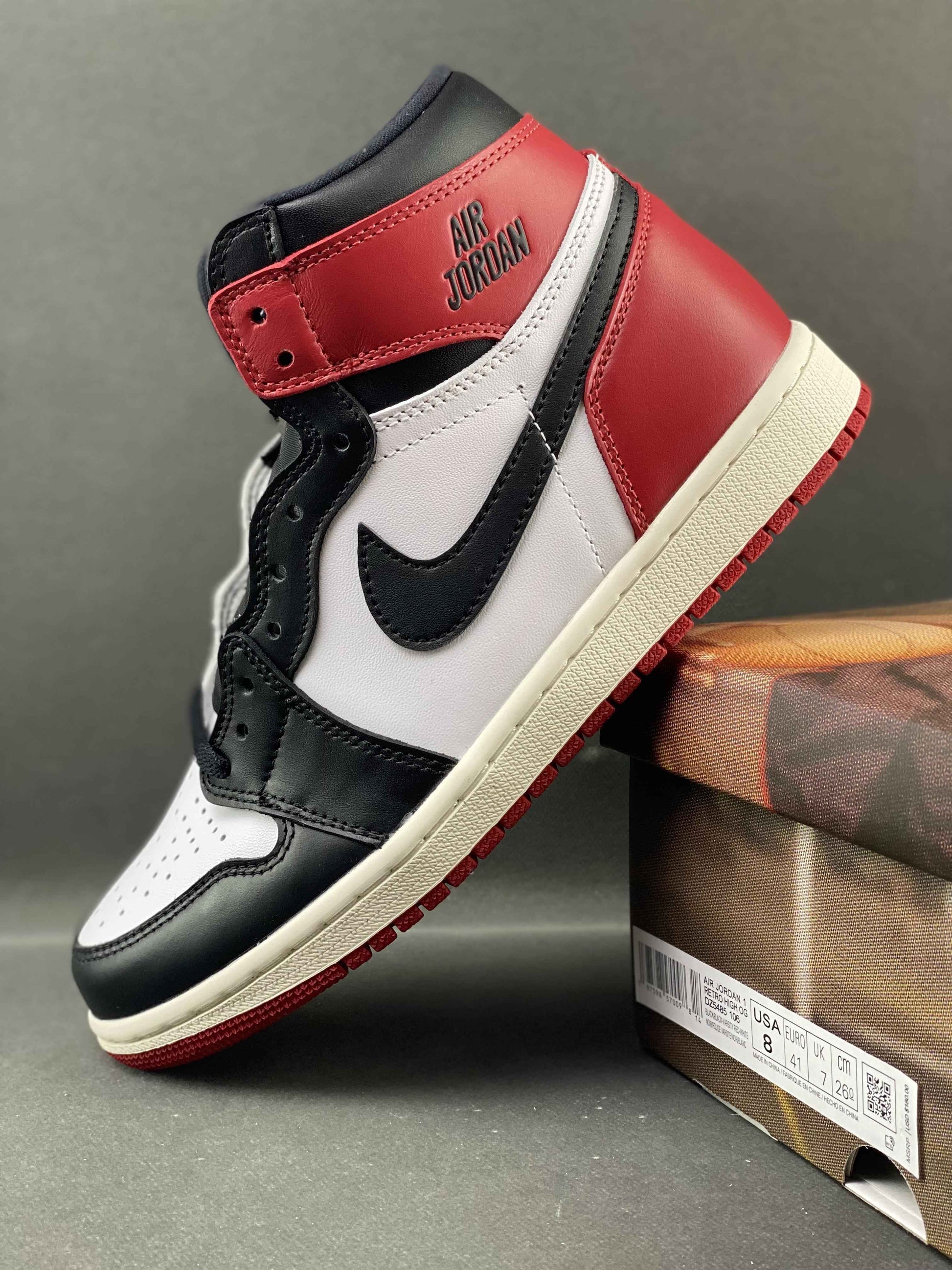 Custom Air Jordan 1 High OG“Black Toe Reimagined” SneakerNational