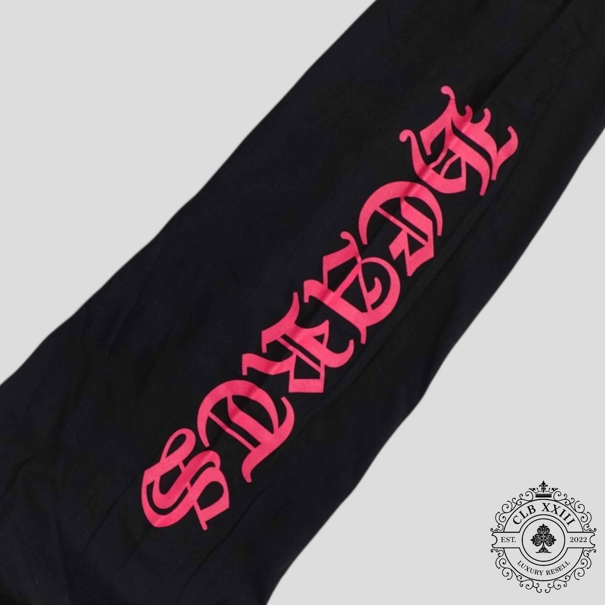 Chrome Hearts Neck Logo Long Sleeve Tee in Black/Pink