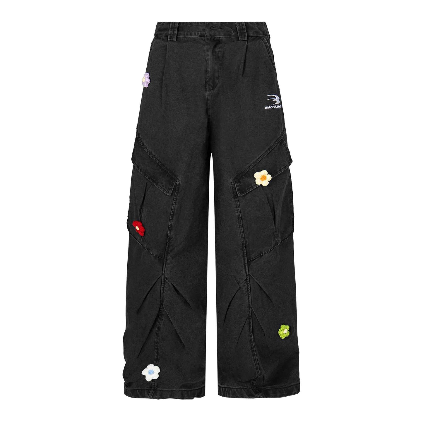 3D floral embroidery | Washed Cargo