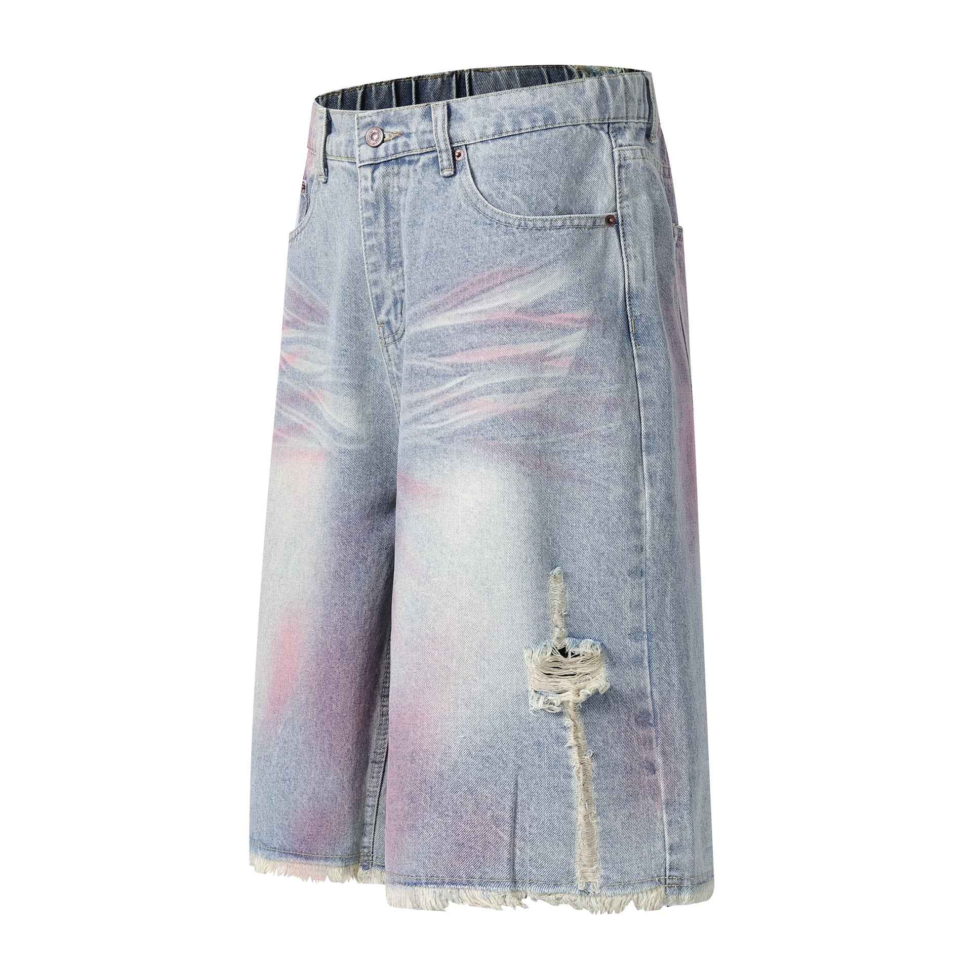 Pink Spray | Washed Denim Shorts