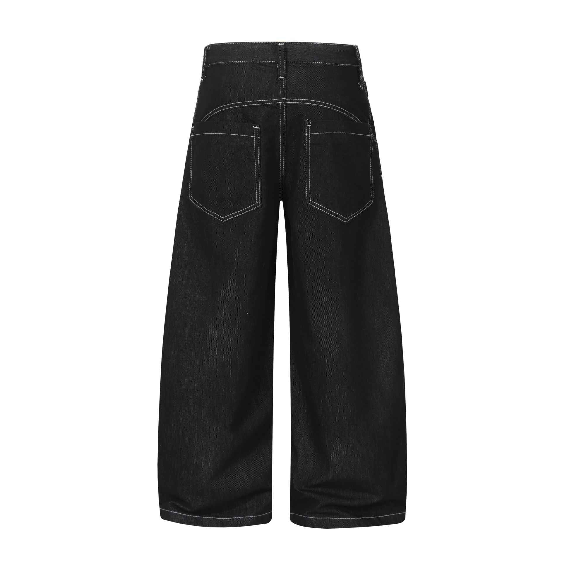 Metal Button Raw | Baggy Barrel Jeans